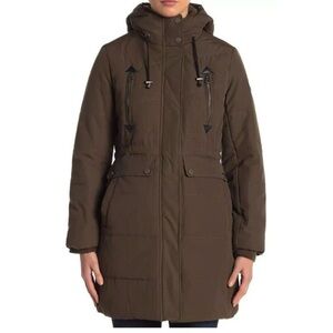 NWT Lucky Brand Women's Faux Fur Hooded Parka Jacket Size Large